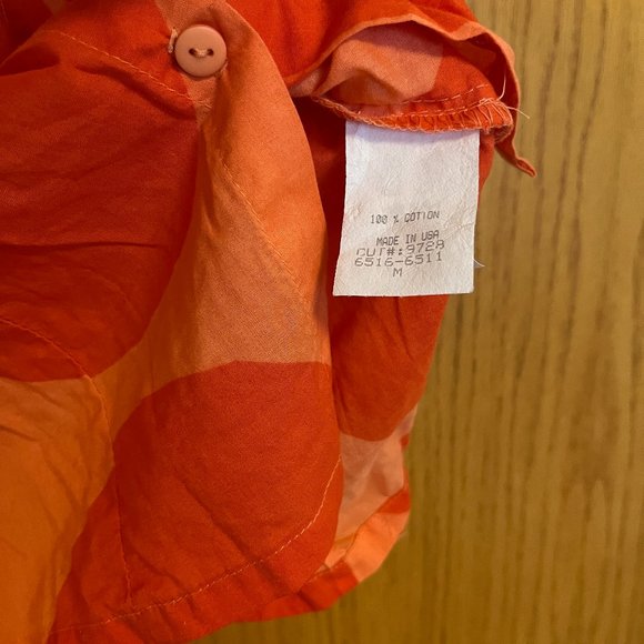 Button pOlkA dOt Kivet/Stones by Maija Isola collar tank blouse ORANGE VTG USA - Picture 4 of 10